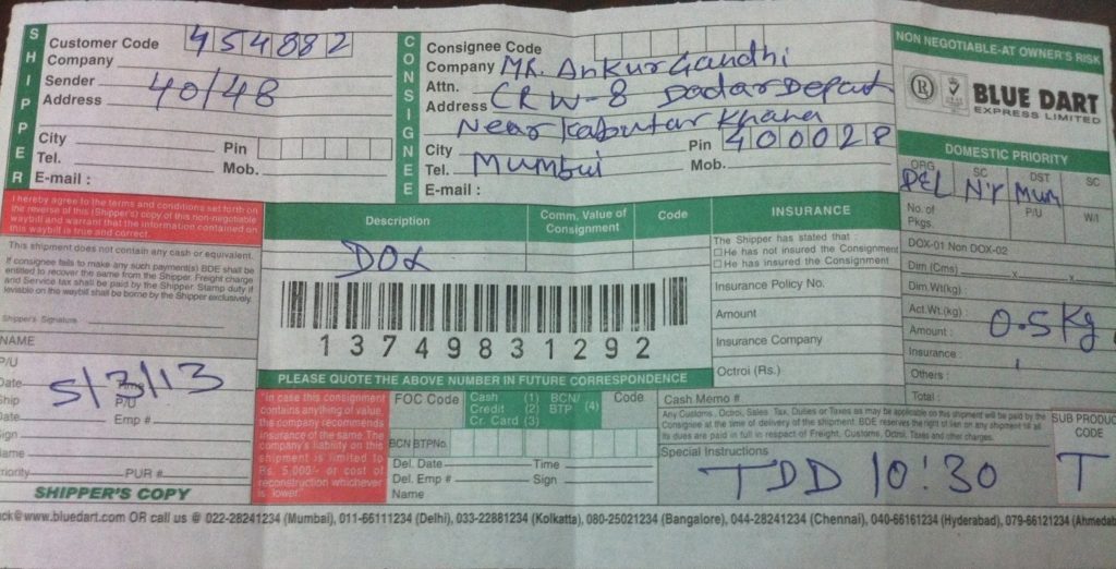 Blue Dart Tracking Express Tracking