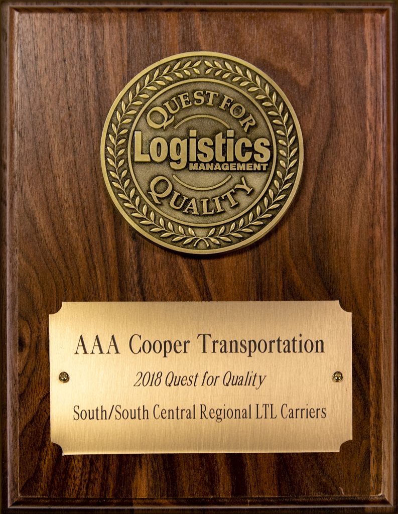 AAA Cooper Transportation wins the Quest For Quality Award